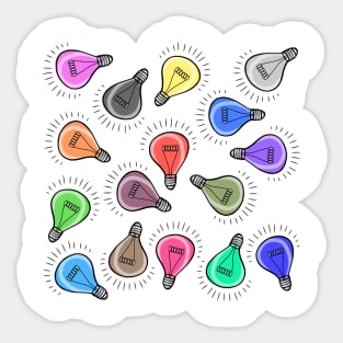 Lightbulb multicolor light pattern background Sticker